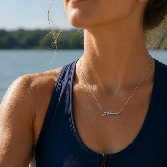 rowing single scull necklace - gifts for rowers