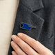Custom enamel rowing blade pin in club colours