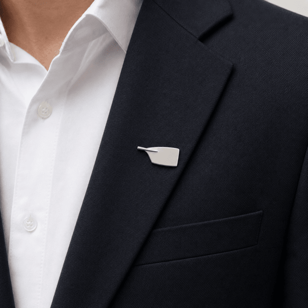 Rowing oar pin presented as an end-of-year crew gift