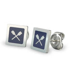 Quadrato Crossed Oar Earrings