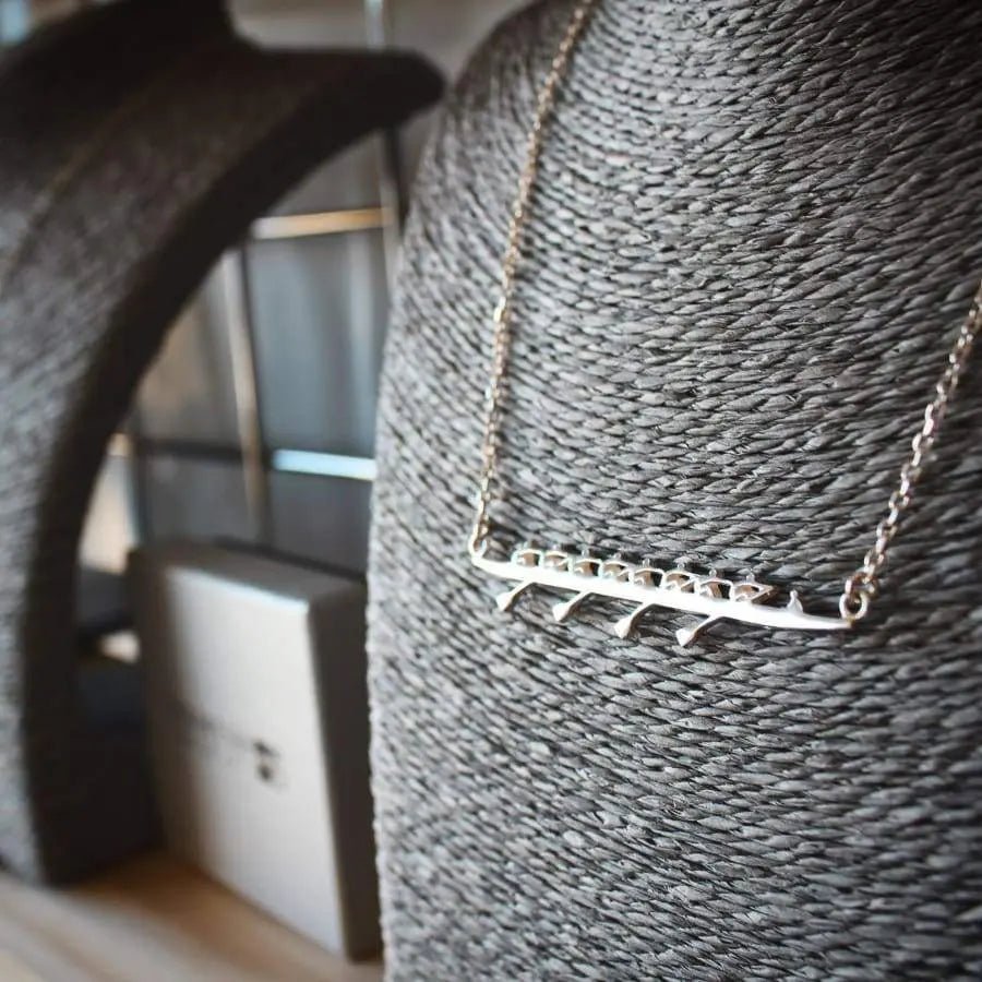 Rowing Eight Necklace with Coxswain - Strokeside Designs rowing gifts - rowing jewellery
