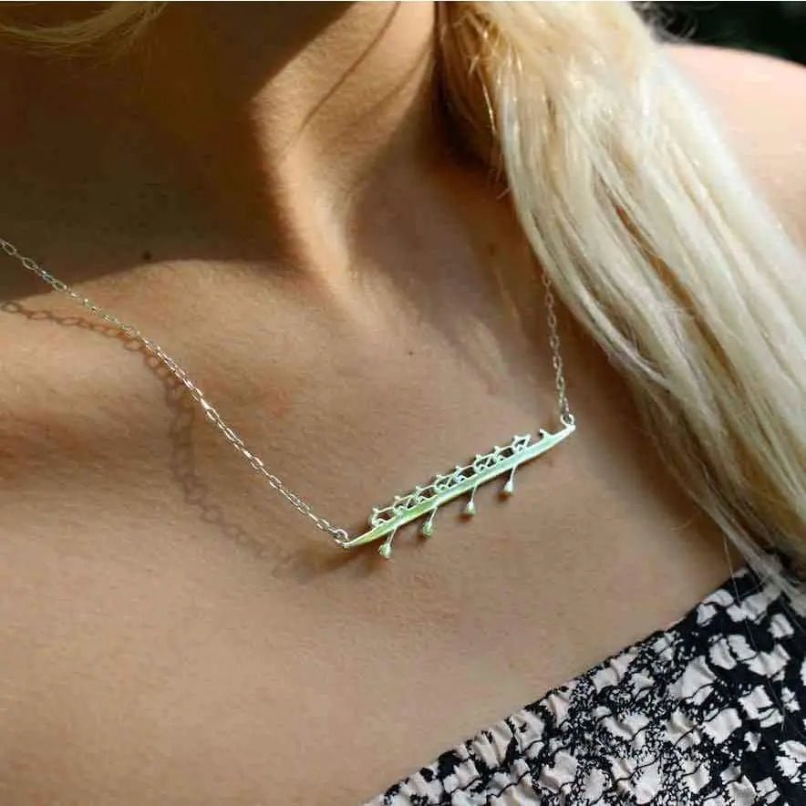 Rowing Eight Necklace with Coxswain - Strokeside Designs rowing gifts - rowing jewellery
