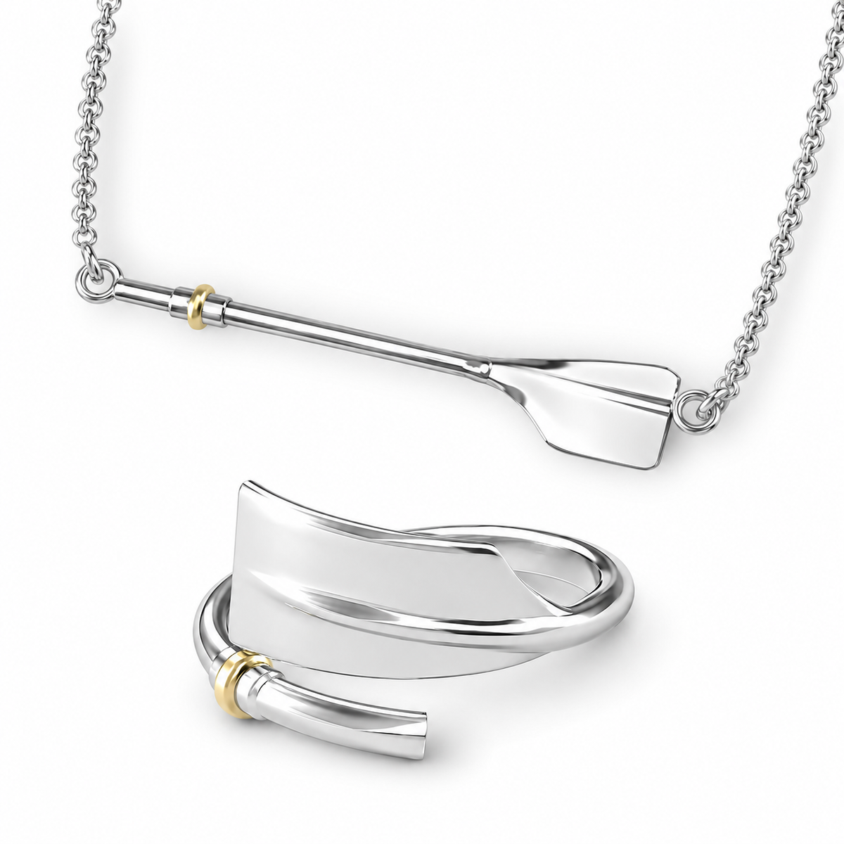 Bundle hero: Rowing Full Oar Necklace & Ring Set